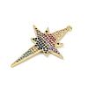 Brass Micro Pave Cubic Zirconia Pendants KK-M322-45G-2
