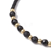 Natural Black Onyx Braided Beaded Bracelets BJEW-JB11420-05-3