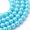 Baking Painted Pearlized Glass Pearl Round Bead Strands HY-Q003-10mm-48-1