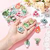 24Pcs 12 Styles Plant Acrylic Lapel Pin Brooch Pin JEWB-CJ0003-38-4