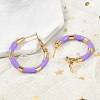 PVD Vacuum Plating 201 Stainless Steel Enamel Hoop Earrings for Women EJEW-B016-33D-3