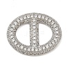 Brass Micro Pave Clear Cubic Zirconia Links Connector Charms KK-K413-04B-P-1