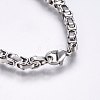 Tarnish Resistant 201 Stainless Steel Byzantine Chain Bracelets BJEW-F331-06P-3