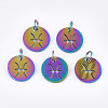 Rainbow Color Ion Plating(IP) 201 Stainless Steel Charms STAS-Q201-JN166-12-3