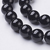 Natural Dyed & Heated Black Onyx Round Beads Strands X-GSR8mmC097-2