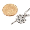 201 Stainless Steel Laser Cut Dandelion Pendant Box Chain Necklaces for Women NJEW-Q004-07P-5