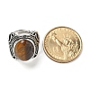 Natural Tiger Eye Adjustable Rings RJEW-I108-02AS-07-5