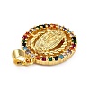 Brass Micro Pave Colorful Cubic Zirconia Pendants ZIRC-A021-43G-3