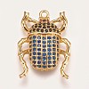 Brass Micro Pave Cubic Zirconia Pendants X-ZIRC-K078-04G-1
