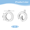 2pcs 925 Sterling Silver Spring Gate Rings with 925 Stamp STER-PH0002-15-2