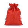 Polyester Imitation Burlap Packing Pouches Drawstring Bags ABAG-R004-18x13cm-01-2