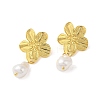 304 Stainlee Steel with Plastic Pearl Studs Earring EJEW-Z045-10G-2
