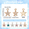 36Pcs 6 Colors Alloy Rhinestone Pendants RB-SC0001-16-2