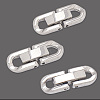 6Pcs 3 Style 304 Stainless Steel Fold Over Clasps STAS-BBC0007-55-6