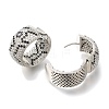 Rack Plating Brass Micro Pave Cubic Zirconia Hoop Earrings EJEW-H016-17P-2