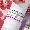 4pcs 4 Colors Acrylic Heart & Glass Seed Beaded Stretch Bracelets BJEW-JB10528-3