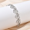Hollow Hammered 304 Stainless Steel Link Chain Bracelets for Women BJEW-F539-01B-P-1