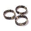 Natural Wealth Stone Jasper Oval Beaded Stretch Bracelet G-E010-01X-2