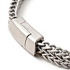 Tarnish Resistant 304 Stainless Steel Mesh Chain Bracelet with Magnetic Clasp for Men Women BJEW-E009-18P-4