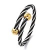 304 Stainless Steel Torque Bangles for Women BJEW-P310-22MC-4