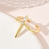 Brass Micro Pave Cubic Zirconia Cuff Open Rings CU-CBAEC29-05G-3