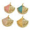 Brass Enamel Pendants KK-B029-13G-1