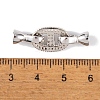 Rack Plating Brass Micro Pave Clear Cubic Zirconia Fold Over Clasps KK-K367-06P-3