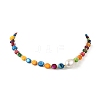 Dyed Natural Shell Nuggets & Shell Pearl Beaded Necklaces NJEW-JN06394-2