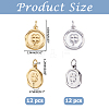 24Pcs 2 Colors 304 Stainless Steel Pendants STAS-HS0001-90B-2