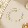 1Pc Alloy Oval with Flower Link Chain Waist Belly Chains for Women AJEW-GF0013-42-7