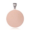 Flat Round with Fire Pattern 316 Stainless Steel Pendants STAS-J019-56D-2
