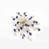 Flower Pearl Safety Brooches JEWB-O002-12E-2