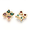 Brass Micro Pave Cubic Zirconia Charms KK-N261-94A-G-2