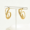 Fashionable Double Layer Twisted Stainless Steel Stud Earrings VR8039-3