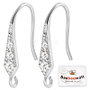 Anti-Tarnish 3 Pairs Rhodium Plated 925 Sterling Silver Earring Hooks STER-BBC0006-71-1