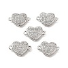 Brass Micro Pave Clear Cubic Zirconia Connector Charms KK-E068-VB339-3