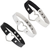 3Pcs 3 Styles Adjustable Gothic Two Tone PU Leather Alloy Heart Choker Necklaces for Women NJEW-CL0007-08-1
