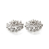 Flower Brass Micro Pave Clear Cubic Zirconia Bead Caps KK-V008-31P-2