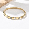 304 Stainless Steel & Glass Hinged Bangles for Women BJEW-Z178-05G-1