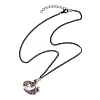 Alloy Enamel Black & White Pendant Necklaces NJEW-JN05121-05-4