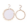 Alloy Paperclip Chain Flower Tassel Double Layer Anklets for Women FS-WGB7378-01-5