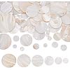 Flat Round Sea Shell Pendants SHEL-AR0001-17-1