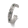 304 Stainless Steel Rhinestone Cuff Bangles for Women BJEW-R026-01P-4