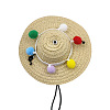 Raffia Felt Pet Straw Hat PW-WG63394-09-1