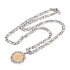 Flat Round with Virgin Pattern 201 Stainless Steel Pendant Necklaces for Men Women NJEW-K283-20G-2