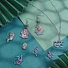 16Pcs 8 Style Plated Alloy Pendants FIND-CA0005-90-4