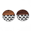 Resin & Walnut Wood Pendants RESI-S389-079-2