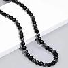 Round Synthetic Non-magnetic Hematite Baded Necklaces for Men MM0470-4