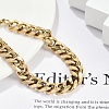 304 Stainless Steel Cuban Link Chain Bracelets for Women Men BJEW-R008-01G-2