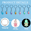 42Pcs 7 Colors Resin Tortoise Keychains KEYC-GO0001-20-3